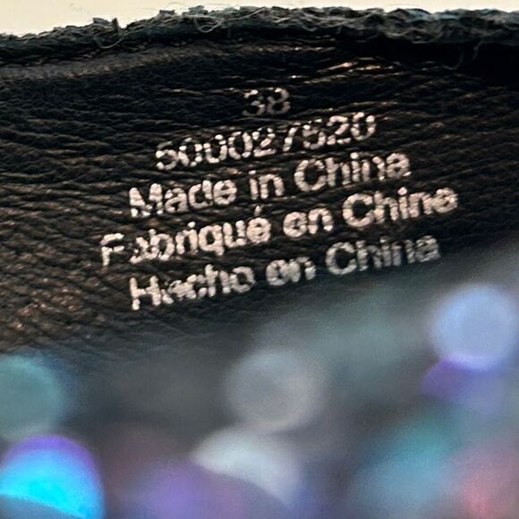 NWT Free People Lana Glitter Block 8 Heels Ankle Strap Blue Black Women's 38 7.5 - Picture 9 of 11